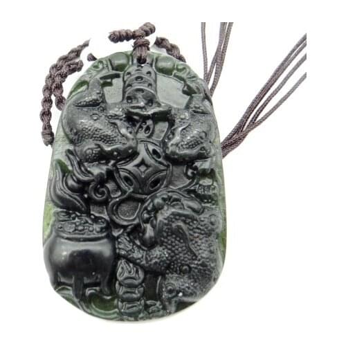 Wholesale Natural stone Quartz crystal Chinese stone hand-carved amulet Dragon pendant for diy Jewelry making necklace A2