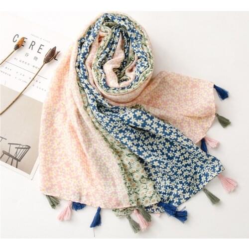 New Fashion Summer Thin Print Beach Travel Scarf Women Tassel Fringed Large Size Shawl Scarf Seaside Holiday Sunscreen Beach