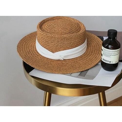 Straw summer beach shade small fresh seaside holiday protection versatile fashion Korean version Fedora tide sun hat women