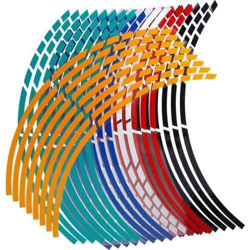 16pcs 18 inch Car Reflective Wheel Rim Stripe Decal Universal Car Motorcycle Wheel Stickers Auto Accessories