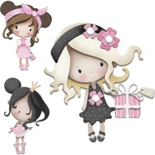 Lovely Bow Girl Cutting Dies Princess Doll Stencil for DIY Scrapbooking Cards Decorative