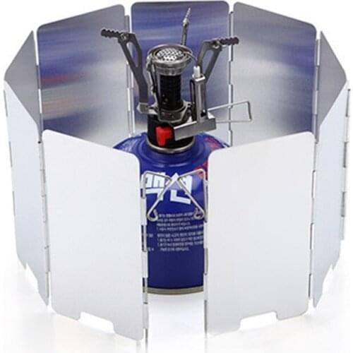 Outdoor Stove Cover Windshield 9 Plates Folding Wind Screen Cookout Picnic Cookware Windbreak Board Camping Equipment