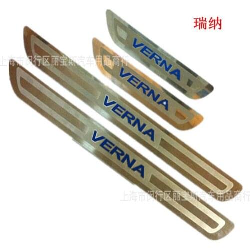 High Quality Stainless Steel scuff plate door sill Trim For Hyundai VERNA 2014 Car Accessories