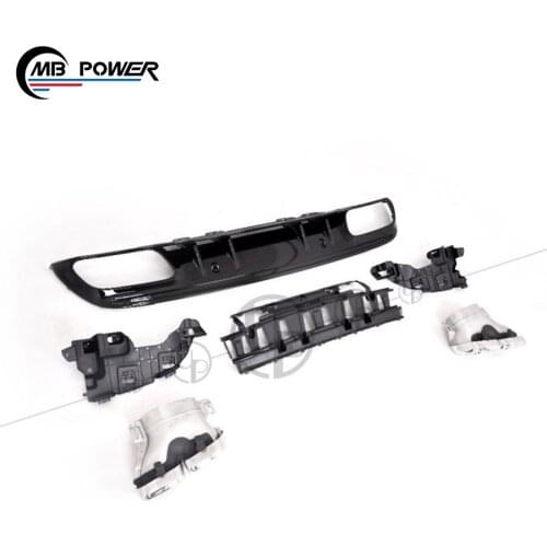 High quality C class w205 Sedan to C63 style rear diffuser parts with exhaust tips rear lip 19~ w205 C260 C400 rear bumper lip