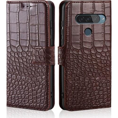 Phone Case For LG G8s ThinQ Case 6.2inch Case Wallet Crocodile Texture Leather Book Design Phone Coque Capa With Strap Card