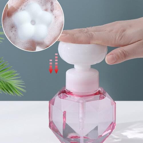 1Pc 300ml Plastic Empty Bottle Shower Gel Foam Pump Bottle Dispenser Liquid Soap Dispenser Soap Liquid Foam Flower Foam
