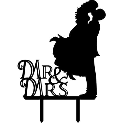 1PCS Wedding Cake Topper Plug Cake Inserted Decoration Mr Mrs Bride Groom Marriage Engagement Anniversary Party Decoration