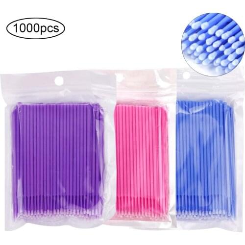 100/500/1000pcs/lot Micro Brushes Eyelash Extension Cotton Swab Eye Lash Glue Brushes Disposable Applicators Sticks Makeup Tools