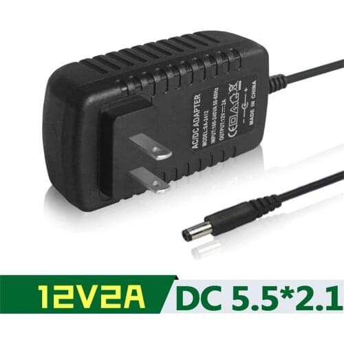 12V2A power adapter Overload protection for camera monitoring power supply DC5.5*2.1mm Input voltage 100-240V