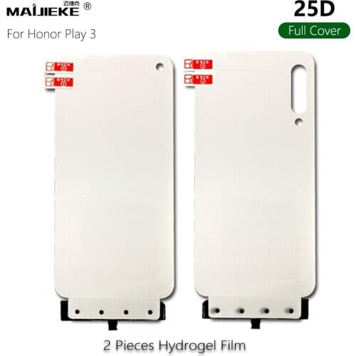 2PCS 25D Front Back Soft Hydrogel Film For Huawei Honor Play 3 Full Cover Screen Protector Protective Film+Fix Tools Not Glass