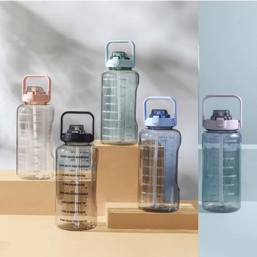 2000ML large-capacity outdoor sports water bottle with handle convenient for fitness and environmental protection