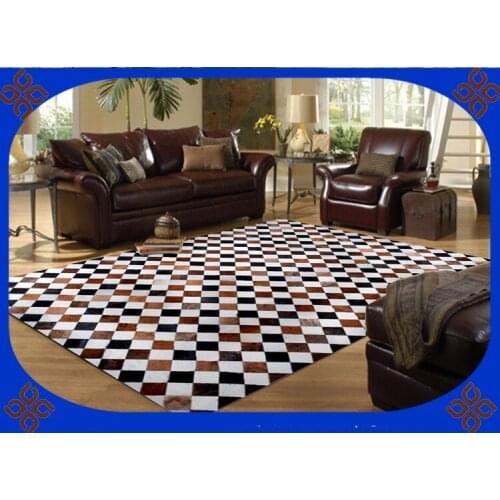 2018 free shipping 100% natural genuine cowhide colorful floral design carpet