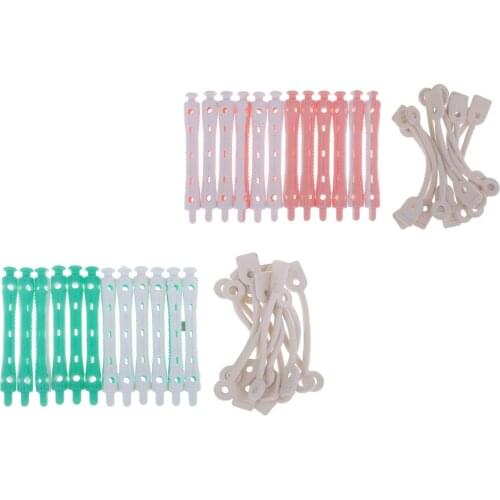 24Pcs/Set Hair Curler Perm Rods Hairdressing Roller Plastic Round Grip Style