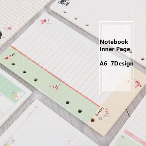 45 Sheets Kawaii A6 Loose Leaf Notebook Paper Refill Spiral Binder Index Inner Pages Monthly Weekly Daily Planner Agenda