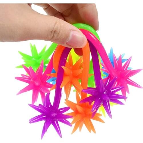 5Pcs TPR Elastic Double-headed Meteor Hammer Stress Reliever Toy Antistress Hand Adult Toys Children Squeeze Sensory Toys Gifts