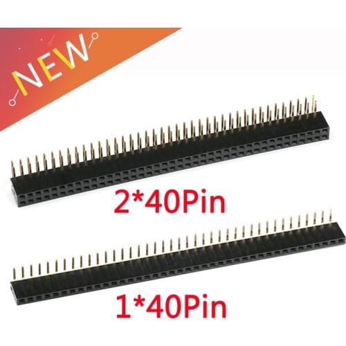 5pcs 1x40 2x40 Pin 2.54mm Spacing right angle 90 degrees single/Double row female socket header rectangular connector receptacle