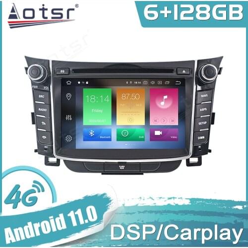 For Hyundai I30 Elantra GT 2012+ Android Car GPS Navigatio Auto Stereo Multimedia Radio Video Player Headunit Carplay DSP 4G SIM