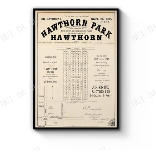 Hawthorn Melbourne Vintage Real Estate Advert Art Print Poster or Canvas Artwork