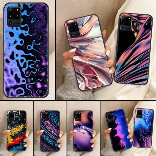 Aesthetic Creative color Art Phone case For Samsung Galaxy Note 4 8 9 10 20 S8 S9 S10 S10E S20 Plus UITRA Ultra black pretty