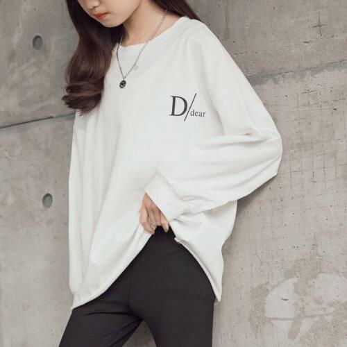 10 12 years Kids Girls Long Sleeve White Black Cotton Sweatshirt Spring Autumn Teen Girls Tops