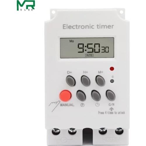 KG316T-II Electronic Timer AC 220V 25A Din Rail Digital Programmable Electronic Timer Switch Electric Equipment Control on/of