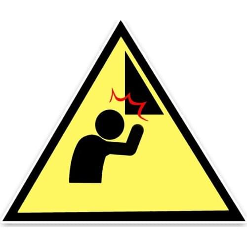 LLY-1450 Unique Warning Sign Mind Your Head Modeling Car Sticker PVC Auto Motorcycle Accessories Decoration Waterproof Decals