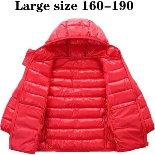 Large size 160-190 teens kids clothes girls boys clothes bubble coat big kids coat autumn jacket big girls winter clothes cotton