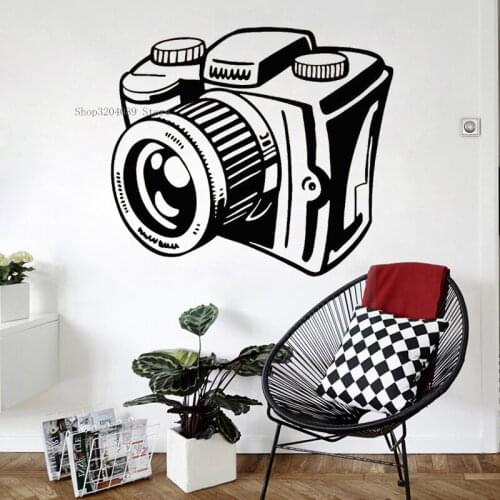 Interesting Camera Wall Decal Vinyl Photographers Decor For Photo Studio Window Decal Photo Art Removable Murals CN498