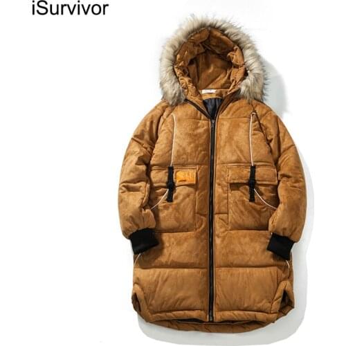 ISurvivor 2021 Japanese Original Design Retro Winter Padded Jacket Mens Trendy Padded Jacket Thickened Winter Jacket Mid-length