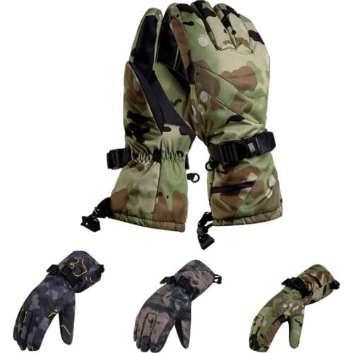 Camouflage Ski gloves Mens warm waterproof Ski snowboard gloves snowmobile riding winter outdoor snow gloves
