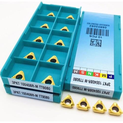 3PKT100408R M TT9080 high quality carbide CNC milling inserts can be indexed 3PKT 100408R lathe parts tools turning inserts 3PKT