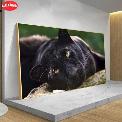 Diy Diamond Painting Modern animal art, black panther Diamond Embroidery Full square round drilling 5d Diamond Mosaic kits