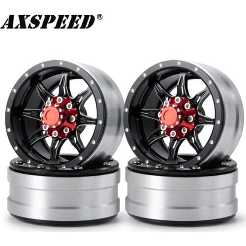 AXSPEED 1.9 Beadlock Wheel Rims Alloy Wheel Hub for 1/10 Axial SCX10 CC01 RC Rock Crawler Climbing Car Wheels Parts