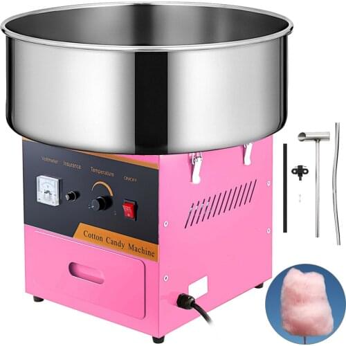 Commercial Cotton Candy Machine with Bubble Cover Shield Electric Candy Floss Maker 20.5 Inch Cotton Candy Machine 1030 W