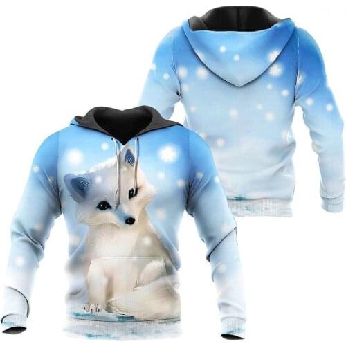 Beautiful Fox 3D Hoodie Men/Women Hipster Streetwear Outfit Autumn 90s Boys Hiphop Hood Sweatshirts Tops Punk Clothes Drop ship