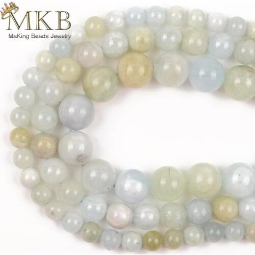 Natural High Quality Bery Green Gem Stone Smooth Round Beads For Jewelry Making 6/8/10mm Spacer Loose Beads Diy Bracelet 15"