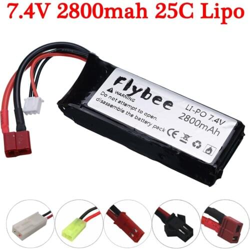 7.4V 2S 2800mAh Lipo Battery for wltoys 144001 RC car battery for Feilun FT009 RC toys Boat Spare Parts 7.4 V battery T/XT60/JST