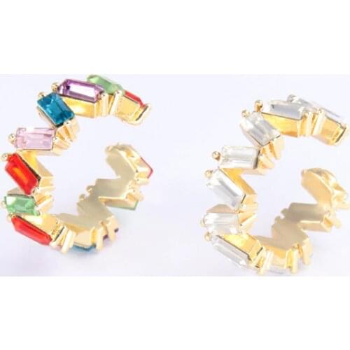 Crystal Metal Ear Cuff Set for Women Boho Trendy Stackable Cuff Statement Rhinestone Clip Earrings Earcuffs Jewelry