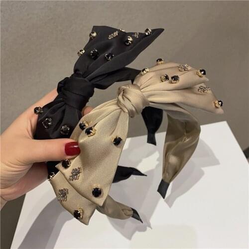 Fashion Lace Big pearls Hair Hoop Headband Hairband for Women Girls Shining Hair Band Hair Accessories 2018 New