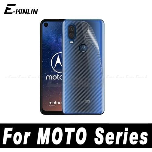 Soft 3D Carbon Fiber Back Cover For Motorola Moto One Fusion Plus Macro Zoom Action vision Rear Screen Protector Film Not Glass