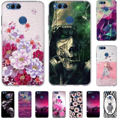 Soft TPU Case For Huawei Honor 7X Back Phone Cover For Huawei Honor 7 X Ultra Thin Print Silicone Shells For Huawei Honor 7x Bag