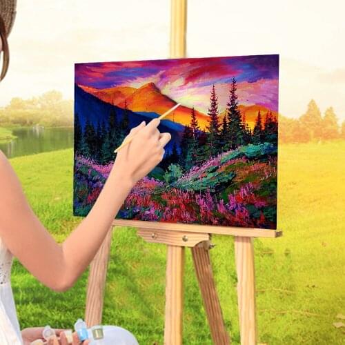 Landscape Evening Coloring By Numbers Painting Package Acrylic Paints 50*70 Picture By Numbers Photo Paintings Handicraft