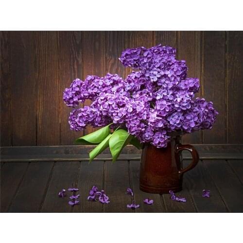 Lilac Flower DIY Embroidery Cross Stitch 11CT Kits Needlework Craft Set Printed Canvas Cotton Thread Home Decoration On Room
