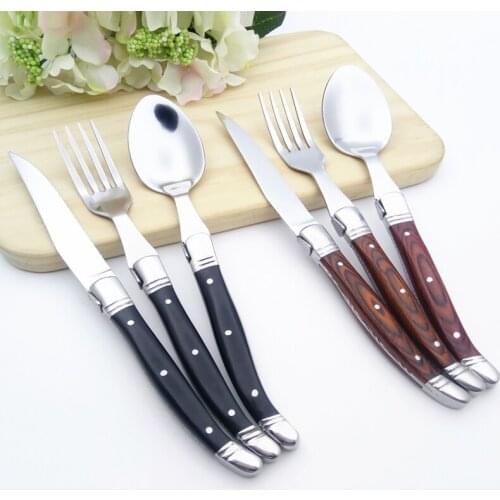 Western Food Soup Spoon Cutlery Set Handle Stainless Steel Steak Knife Tableware Christmas Feast Dinner Fork Dinner Tools 1set