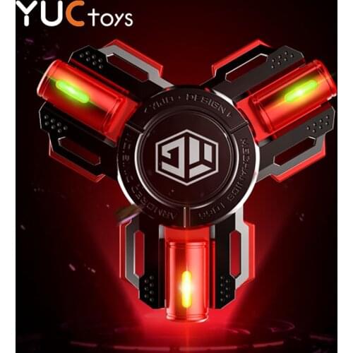 YUC Mute Hand Fidget Spinner Toys Luminous Light Silent Bearing R188 Alloy Metal Stainless Steel Senior Gyro Relief Stress Gift