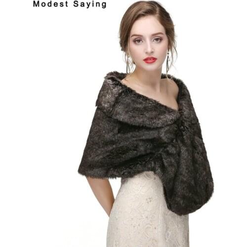 New 2017 Winter Faux Fur Wedding Wraps Fashion Imitation Mink Hair Bridal Shrugs Shawls Warm Boleros Coat Wedding Accessories