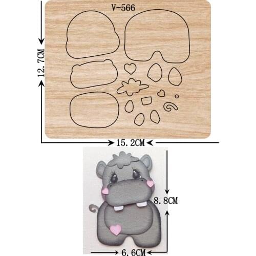 New hippo wooden dies cutting dies for scrapbooking /Multiple sizes /V-566
