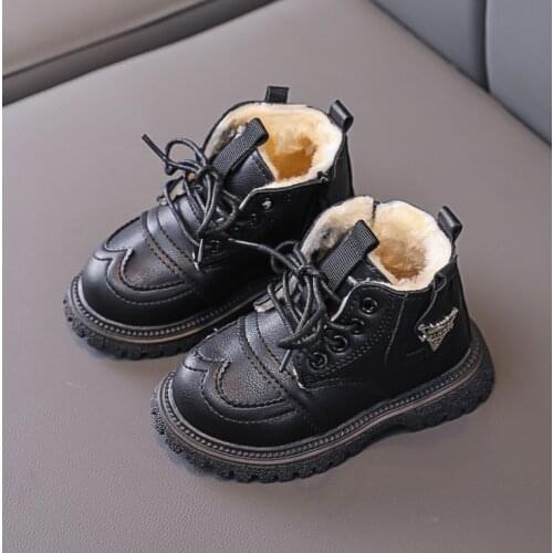 2021 Autumn Kids Boots Girls Boys Toddler Baby Shoes Fashion 1 2 3 4 5 Years Old Double Zip Design Easy to Wear