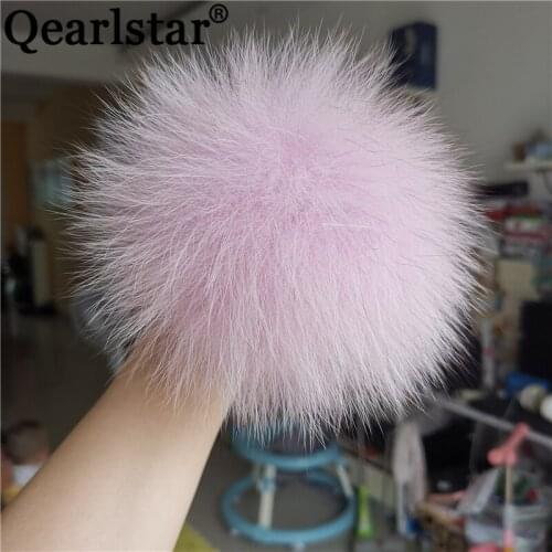 Real Fox Fur Pompoms 5pcs/lot Fluffy Taro purple15cm Natural Fur Pom Pom For Knitted Hat Cap Beanies Scarf Key Chain Fur Balls