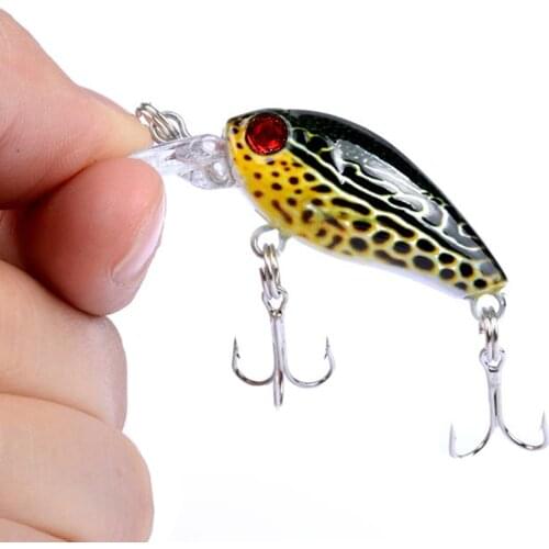 1PCS 4.5CM/4G Hard Crank Fishing Lure Crankbait Treble Hooks 3D Eyes Bait Fishing Tackle Wobblers Crankbait Minnows